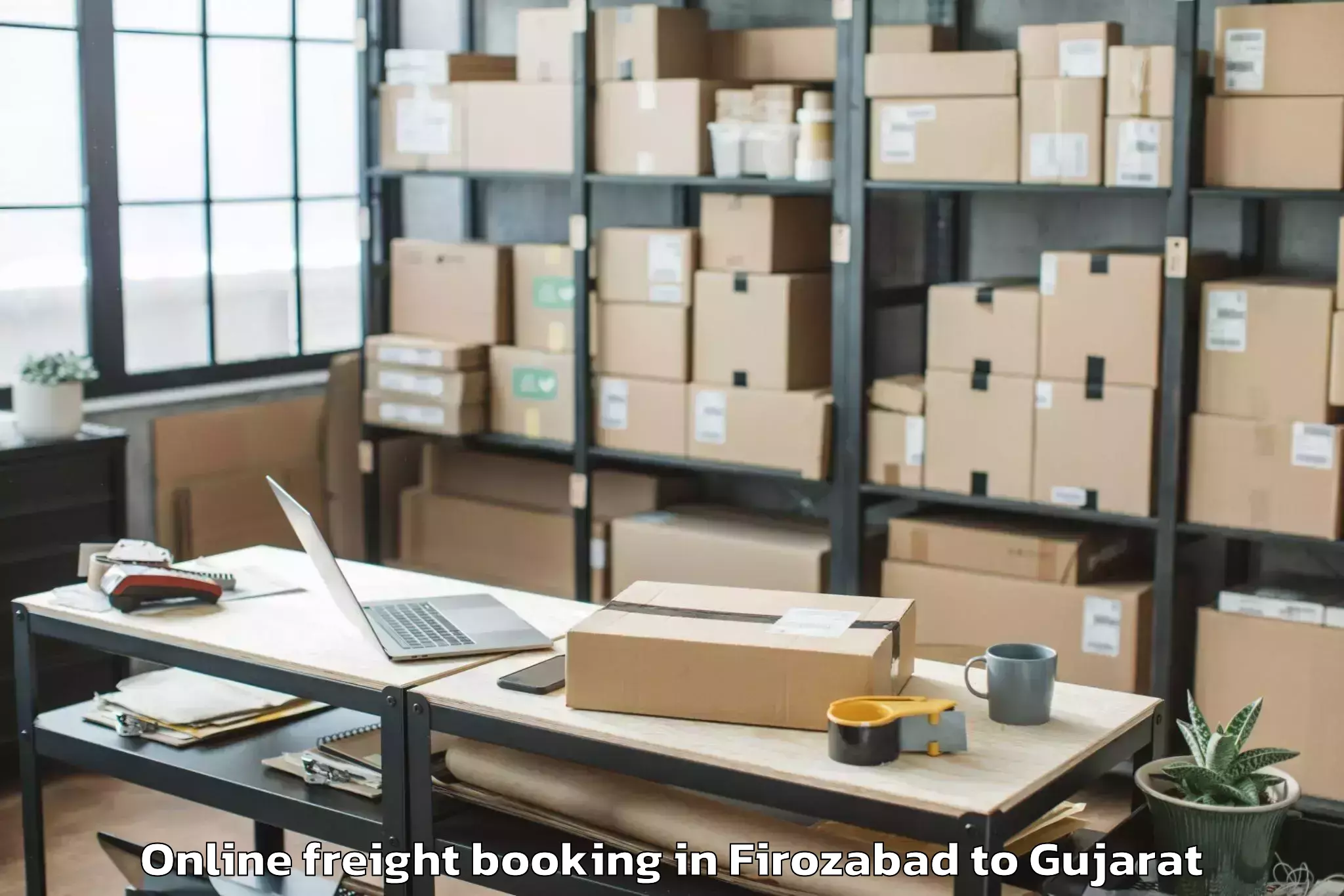 Reliable Firozabad to Bhilad Online Freight Booking